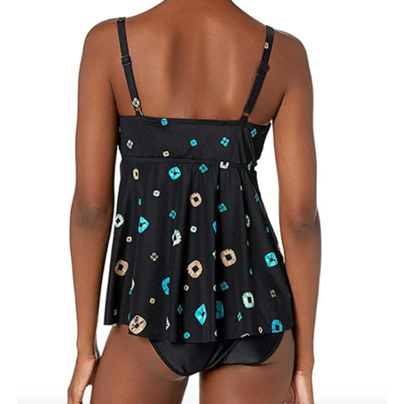 COCO REEF DIAMOND WRAP BRA SIZED UNDERWIRE TANKINI TOP 10 / 34C NWT - Picture 2 of 3